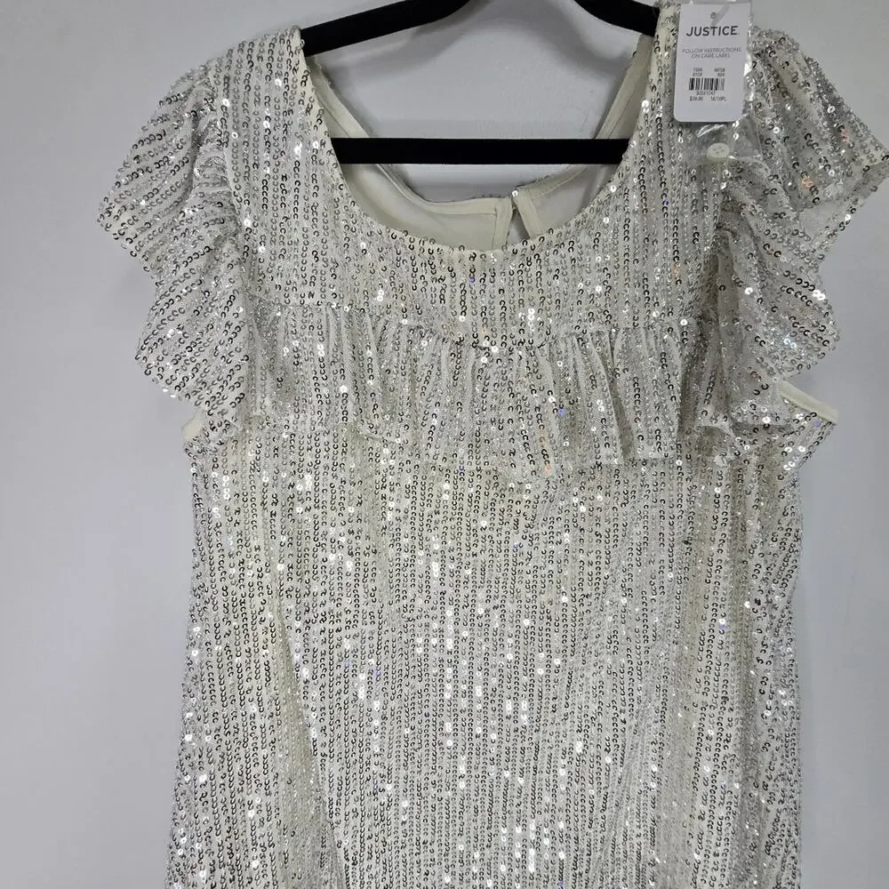 Justice 16/18 plus sparkly youth top NWT